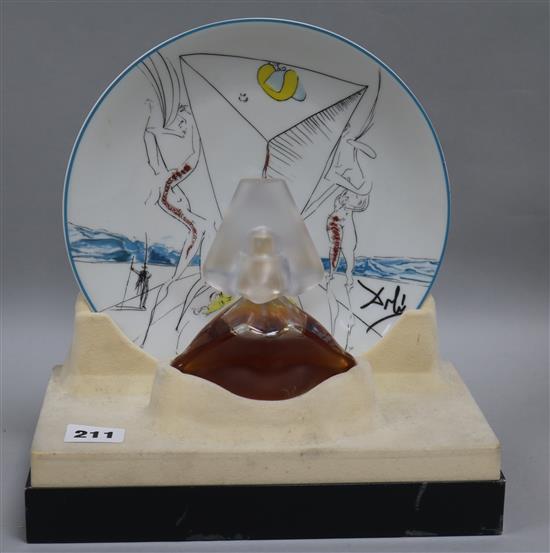 A Salvador Dali limited edition plated and perfume bottle